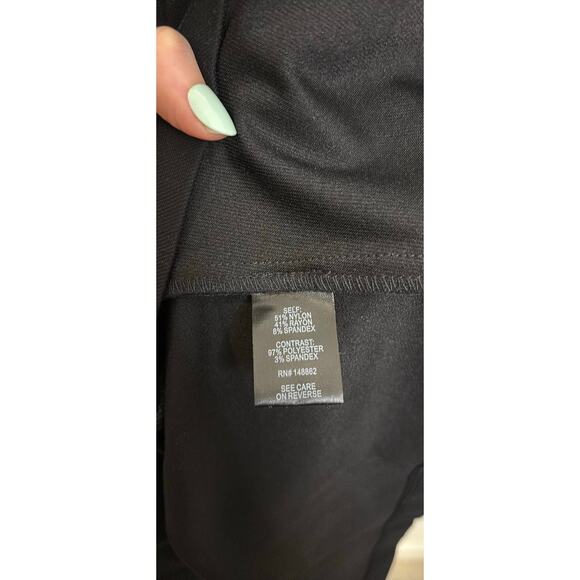 Torrid Tuxedo Dress Womens Size 24 Black Skater Satin Lapel Wrap Belt Mini - Picture 5 of 6